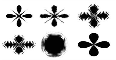 a set of abstract shapes in black and white vector
