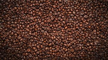 Coffee beans as a background, top view photo