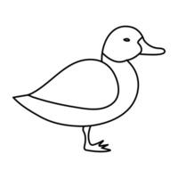 Duck continuous one line drawing of Animal Pets love concept abstract outline design vector
