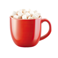 Cup of cocoa with marshmallows on transparent background. png