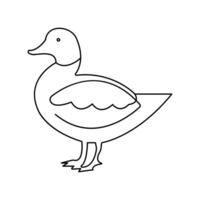 Illustration continuous duck one line drawing vector