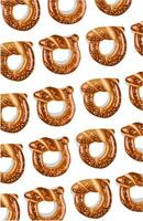 illustration of delicious Cookies pretsel with sesame seeds pattern vector