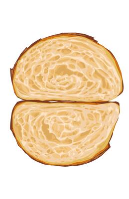 The texture in the delicious cut Piece sour dough