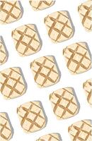 a pattern of square sugar Cookies. Delicious biscuit on white vector
