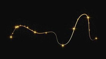Gold glittering confetti wave and stardust. Golden sparkles on background vector