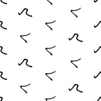 Seamless pattern with black sketch hand drawn squiggle shape on background. Abstract grunge texture vector