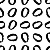 Seamless pattern with black sketch hand drawn brush scribble circles shape on background. Abstract grunge texture vector