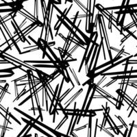 Seamless pattern with black pencil brushstrokes in abstract vector