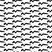 Seamless pattern with black wavy grunge strokes in abstract shapes on white background. illustration vector