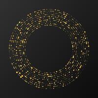 Abstract gold glowing halftone background. Gold glitter pattern in circle form. Circle halftone dots. illustration vector