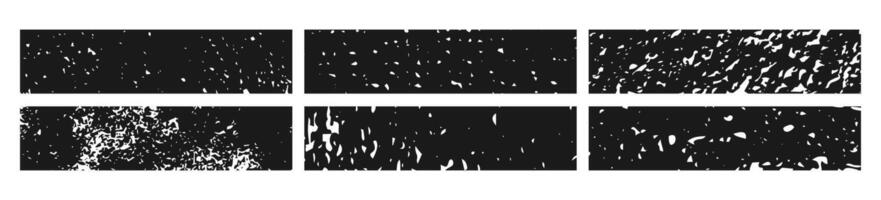 Set of black grunge banner. Abstract grainy blanks in rectangle form vector