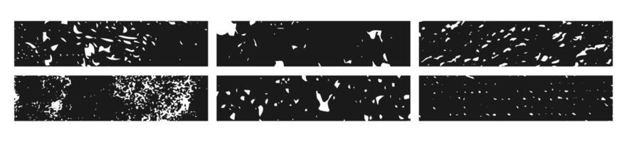 Set of black grunge banner. Abstract blanks in rectangle form on white background. illustration vector
