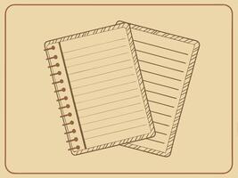 Old notebook image. Flat retro style. vector