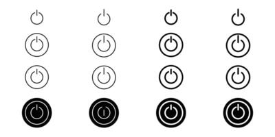 Power button icons in various styles. Power switch symbol. vector