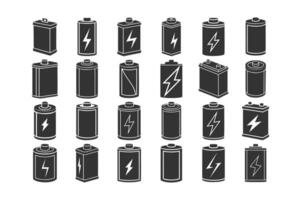 Collection of Various Battery Icons vector
