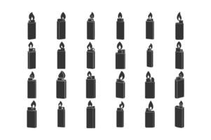Collection of Different Types of Lighters in Silhouette vector