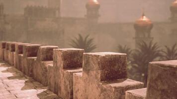 Exploring the ancient architecture of an eastern city at dusk video