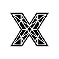 The x logo is made up of geometric shapes vector