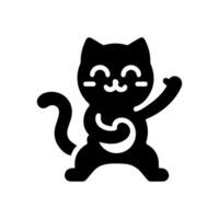 A black and white cat with a smile on its face vector