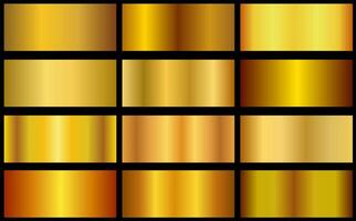 metallic gold gradient palette. gold gradient. vector