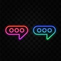 Chat icon, message icon,Email icon symbol illustration. neon style. vector