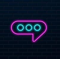 Chat Message icon, Talk bubble speech logo. neon style. Chat on line symbol, app Chat Messaging business concept, illustration vector