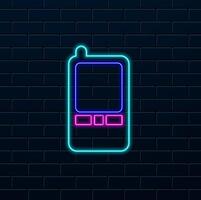 Walki talki Outline com colors Fill Icon that you can easily edit or modify. neon style. vector