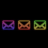 Send the message icon. neon style. vector