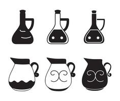 Collection of Jug and Bottle Icons vector