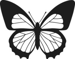 Elegant Butterfly Silhouette with Intricate Wing Patterns vector