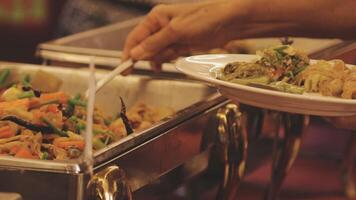A buffet table with food on it video