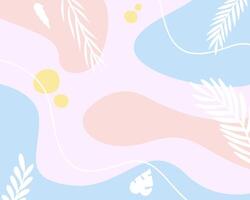 Abstract shape boho botanical leaf neutral earthtone soft color illustration layout banner textile print art poster editable vector