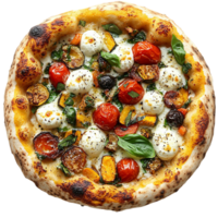A pizza with many different vegetables png