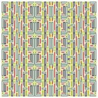 A geometric pattern featuring interlocking rectangular shapes in muted greens, reds, yellows, and blacks, creating a vibrant, intricate design. vector