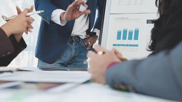 Business people in a meeting discussing business video