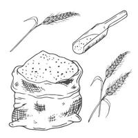 Sack of flour. illustration on white background, design element vector