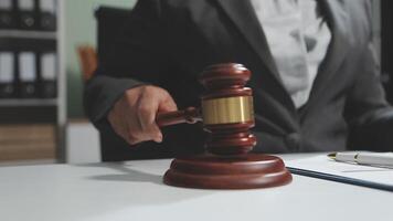 Judge's gavel on desk video