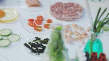 A table with various food items on it video