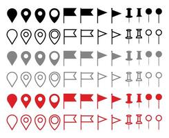 Location Pointers and Map Pin Icon Set vector