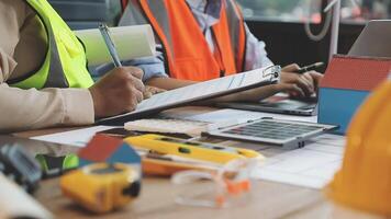 Construction workers working on a project video