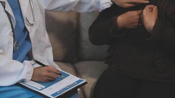 A doctor is examining a patient's chest video