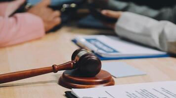 Judge gavel on a desk video