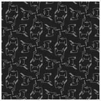 A repeating pattern of simple white outlined birds against a solid black background, showcasing various flying and standing poses. vector
