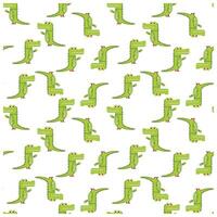 A playful pattern of cartoon green dinosaurs with red accents, displayed on a white background. vector