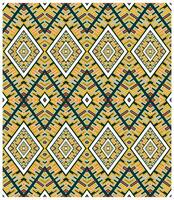 Colorful geometric pattern featuring interlocking diamonds in shades of orange, green, yellow, and white on a textured background. vector