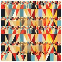 A vibrant geometric pattern composed of colorful triangles and shapes, arranged in a striking grid layout. vector