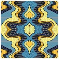 An artistic representation of an abstract pattern, characterized by bold blue and yellow color combinations. vector