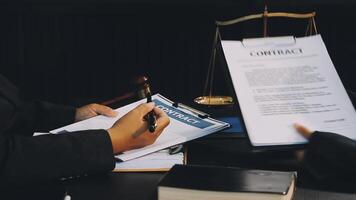 Contracts and legal documents in the office video