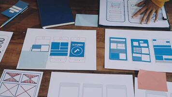 A person is working on a mobile app design video