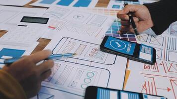 A person is working on a mobile app design video